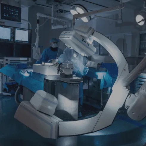 Mobile C-Arm fluoroscopy system in an operating room