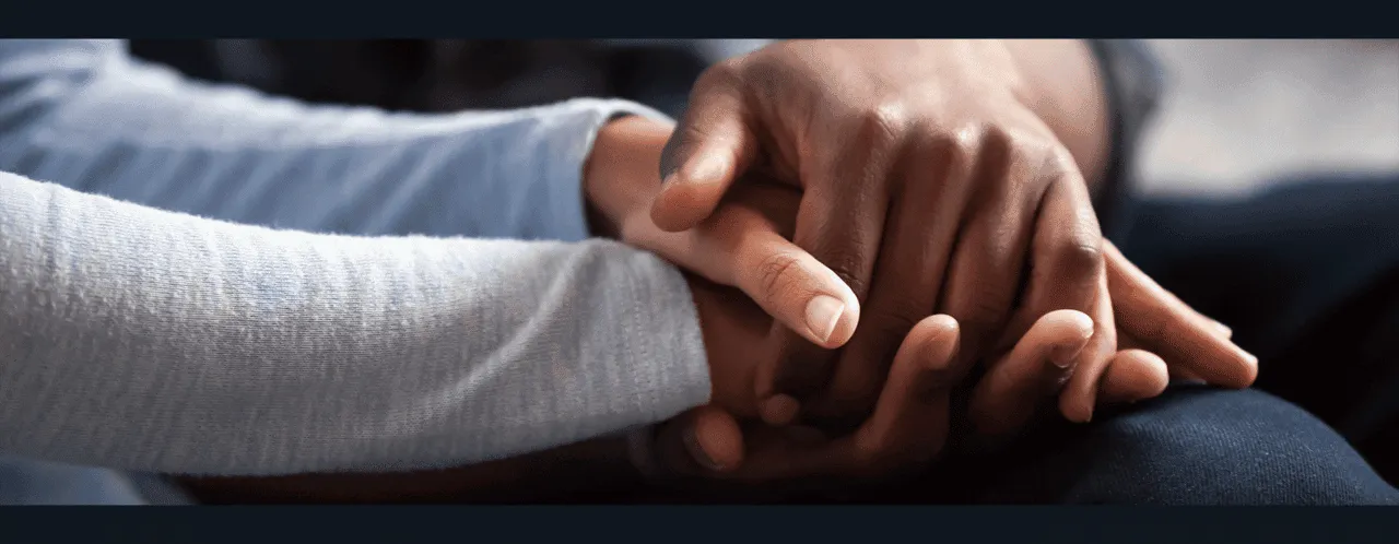 Graphic illustrating compassionate support for those grieving
