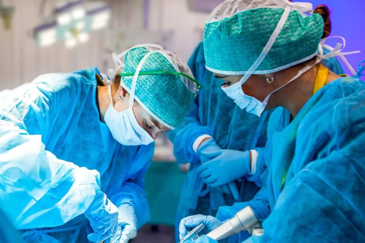 Medical students conducting research at a Cadaver Lab