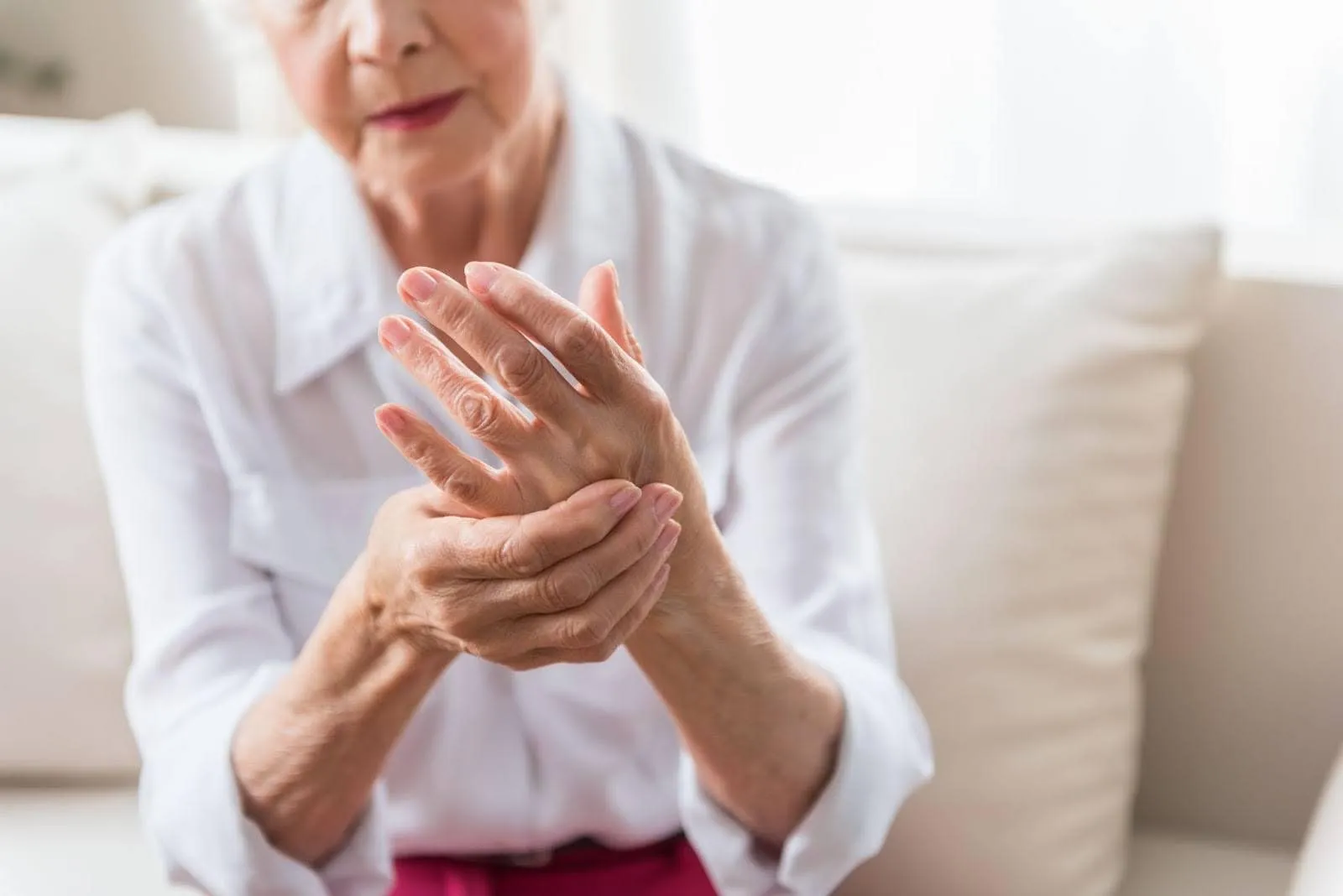 Elderly woman needing advanced procedures for pain management