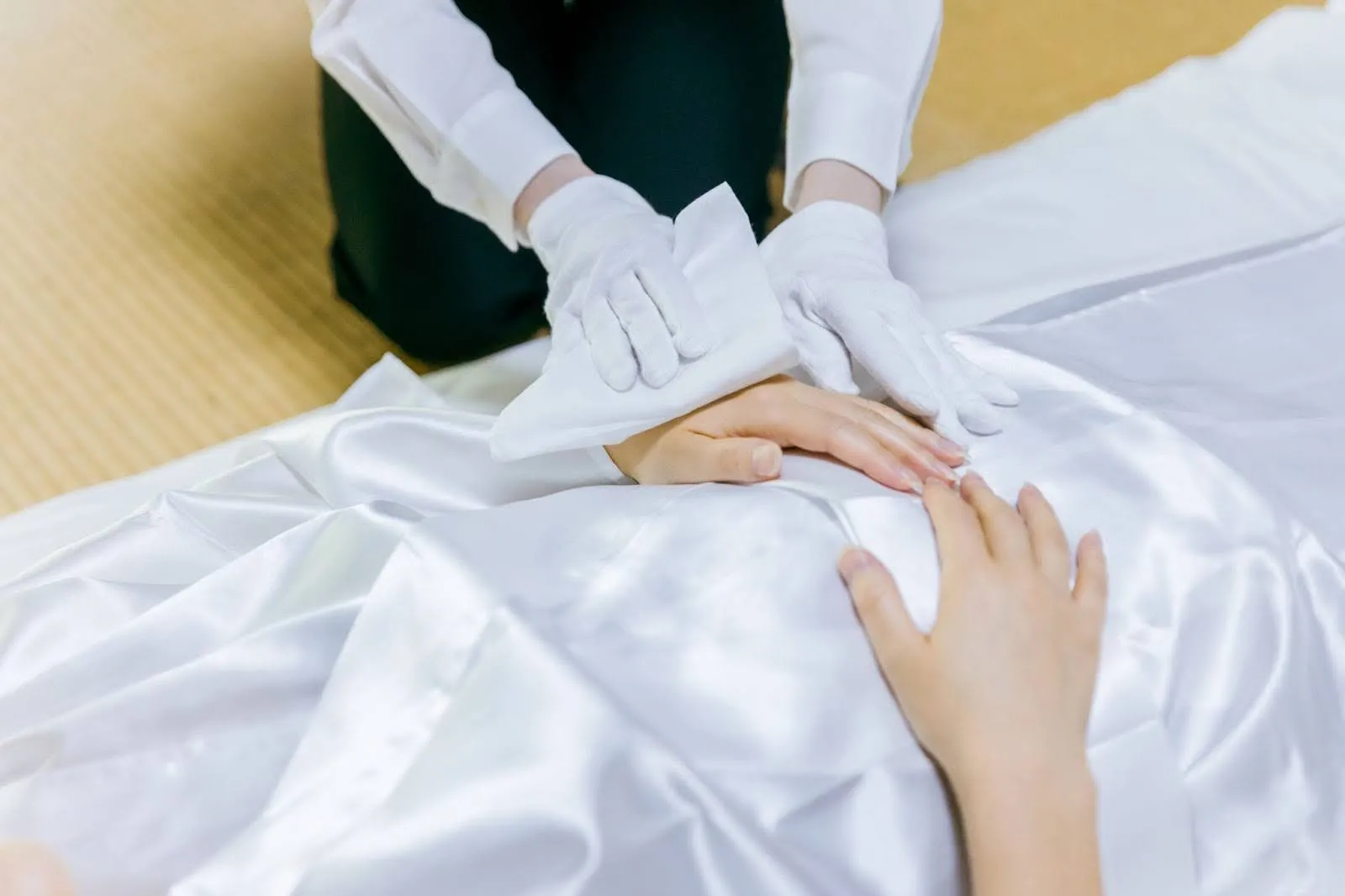 Body undergoing modern embalming process